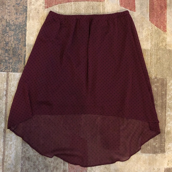 Garage Dresses & Skirts - Maroon high-low skirt